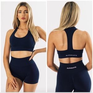 Alphalete Tuxedo Blue Impact Sports Bra Size Large